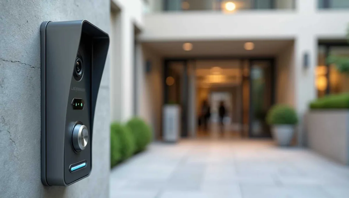 Vídeo porteiro e interfone eletrônico instalado para acesso residencial